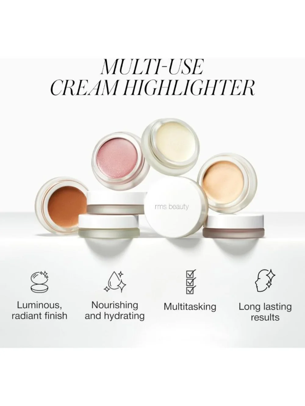 Natural Cream Highlighter for Face & Body - Hydrating Dewy Glow, Non-Glittery